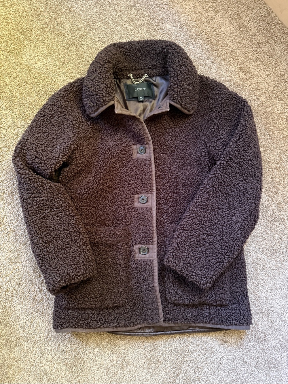 J. Crew women Dark Brown Teddy Sherpa Jacket